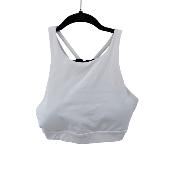 lululemon athletica Other - Lululemon Energy Bra High Neck White Crisscross‎ Strappy Back Sports Bra Size 6